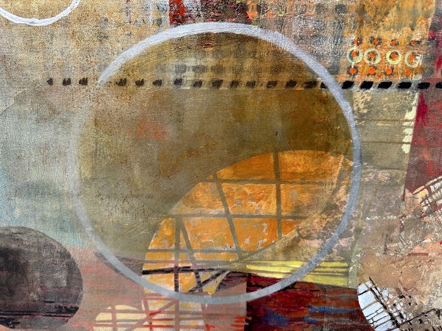 John Douglas (American, 21st Century) Mixed-Media Geometric Abstract Painting On Canvas Titled 'Rumor II' 30' X 30' Estimate $2,000-$3,000 [Photo 4]