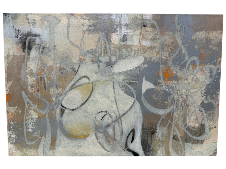 Just Added - Susan Lorello (American, 21st Century) Abstract Modernist Mixed-Media Painting On Canvas 36 X 24