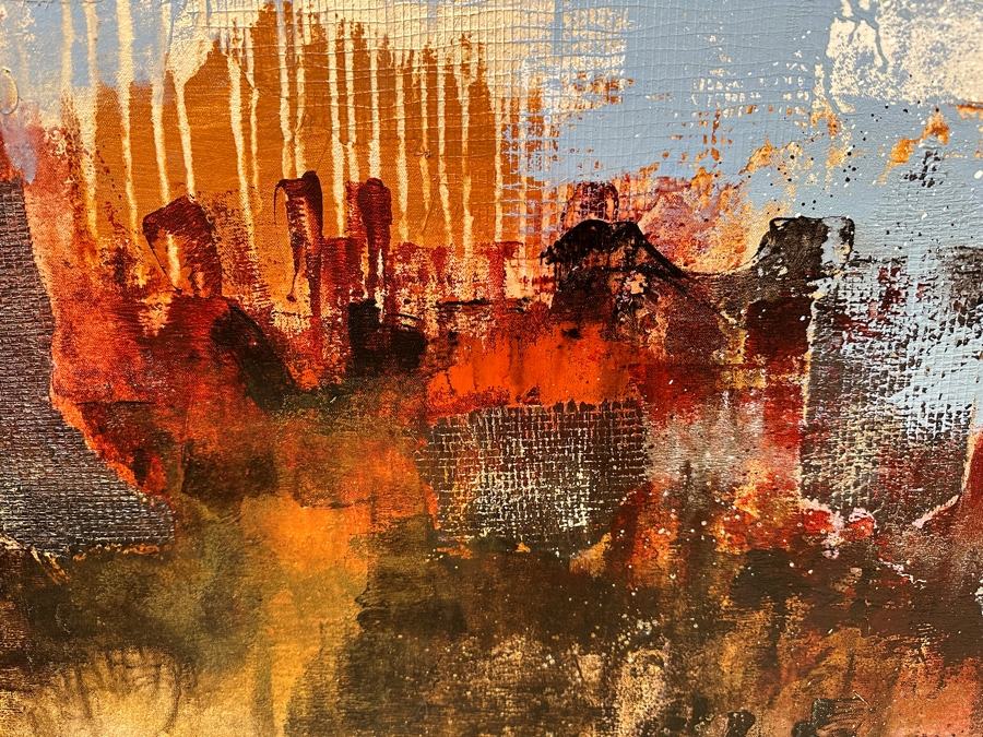 Just Added - Dennis Carney (American, B. 1960) Mixed-Media Abstract Modernist Painting On Canvas Titled 'Around' Signed Lower Right 60' X 70' Framed 65' X 75' Estimate $6,000-$7,000 [Photo 2]