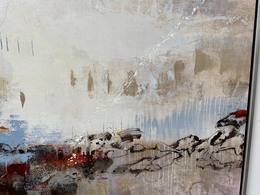 Just Added - Dennis Carney (American, B. 1960) Mixed-Media Abstract Modernist Painting On Canvas Titled 'Around' Signed Lower Right 60' X 70' Framed 65' X 75' Estimate $6,000-$7,000 [Photo 5]