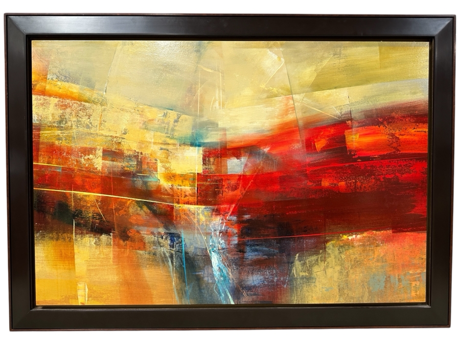 Just Added - Kemp Mixed-Media Abstract Modernist Painting On Canvas Titled 'Area Of Light' Signed Lower Right 60' X 40' Framed 68.5' X 48.5' Estimate $3,000-$5,000