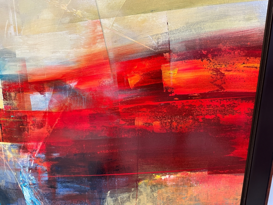 Just Added - Kemp Mixed-Media Abstract Modernist Painting On Canvas Titled 'Area Of Light' Signed Lower Right 60' X 40' Framed 68.5' X 48.5' Estimate $3,000-$5,000 [Photo 9]