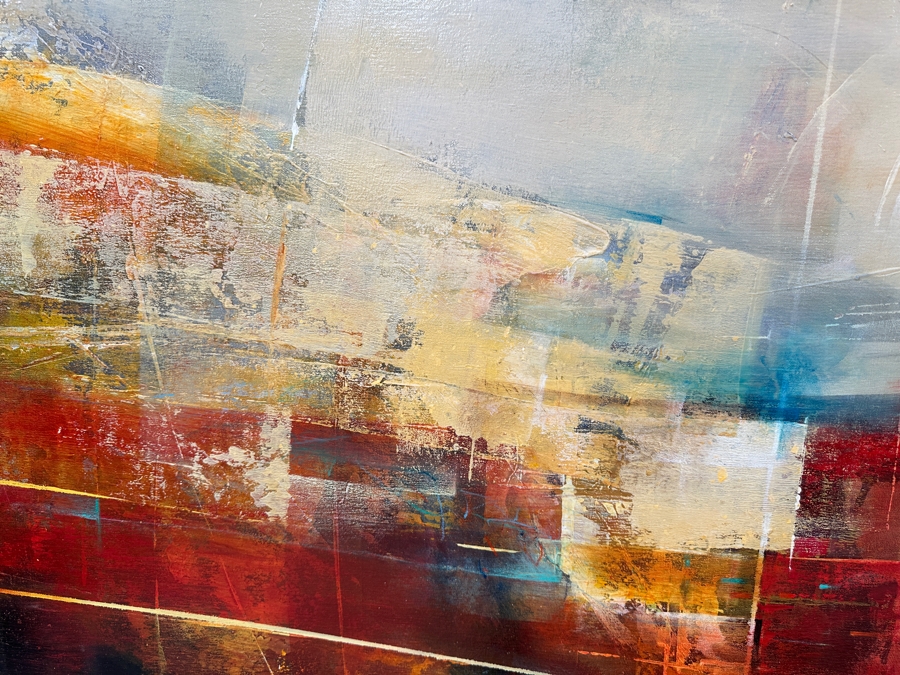 Just Added - Kemp Mixed-Media Abstract Modernist Painting On Canvas Titled 'Area Of Light' Signed Lower Right 60' X 40' Framed 68.5' X 48.5' Estimate $3,000-$5,000 [Photo 8]