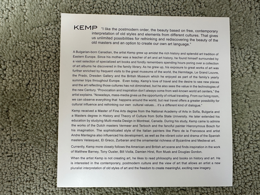 Just Added - Kemp Mixed-Media Abstract Modernist Painting On Canvas Titled 'Area Of Light' Signed Lower Right 60' X 40' Framed 68.5' X 48.5' Estimate $3,000-$5,000 [Photo 18]