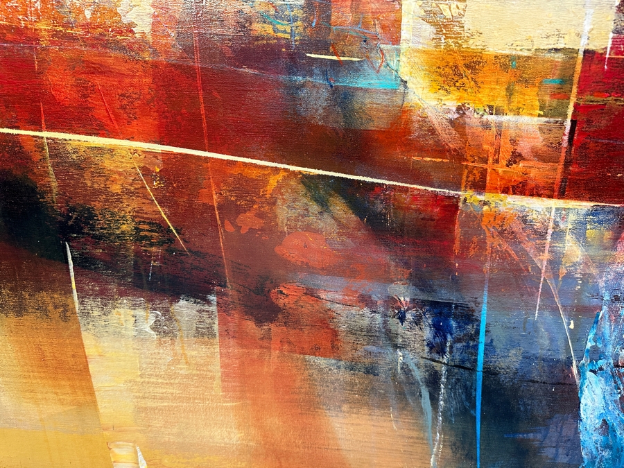 Just Added - Kemp Mixed-Media Abstract Modernist Painting On Canvas Titled 'Area Of Light' Signed Lower Right 60' X 40' Framed 68.5' X 48.5' Estimate $3,000-$5,000 [Photo 7]
