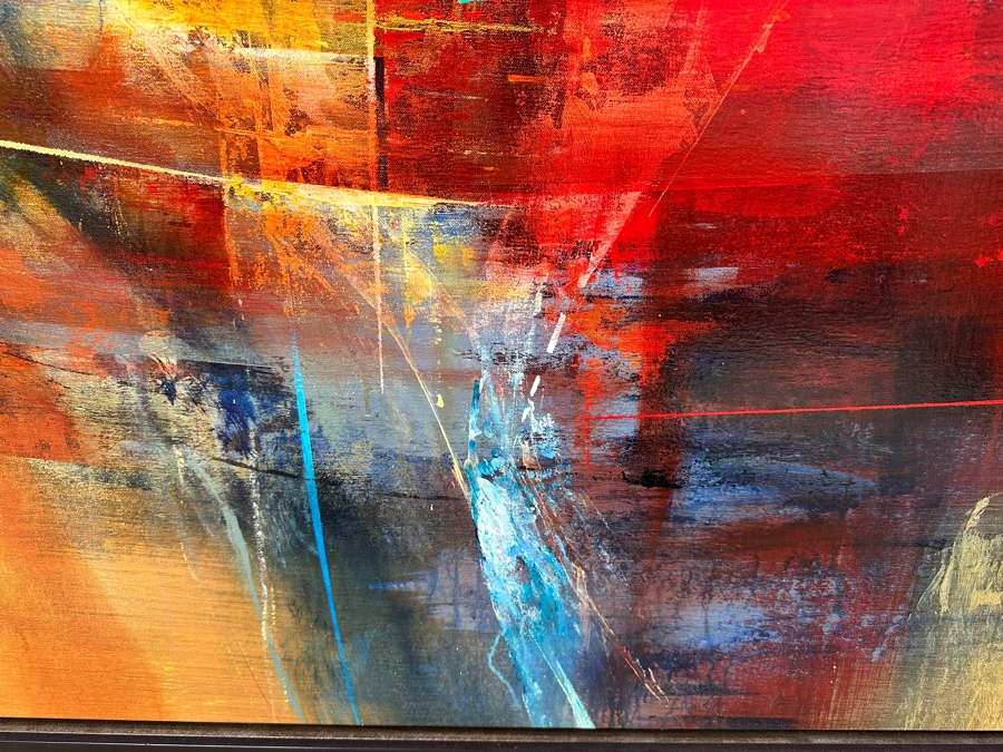 Just Added - Kemp Mixed-Media Abstract Modernist Painting On Canvas Titled 'Area Of Light' Signed Lower Right 60' X 40' Framed 68.5' X 48.5' Estimate $3,000-$5,000 [Photo 4]