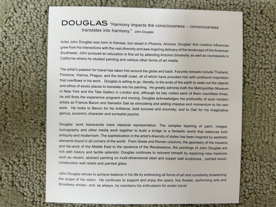 Just Added - John Douglas (American, 21st Century) Mixed-Media Abstract Modernist Painting On Canvas Titled 'Mystere' 69' X 51' Framed 71.5' X 53.5' Estimate $6,000-$9,000 [Photo 17]