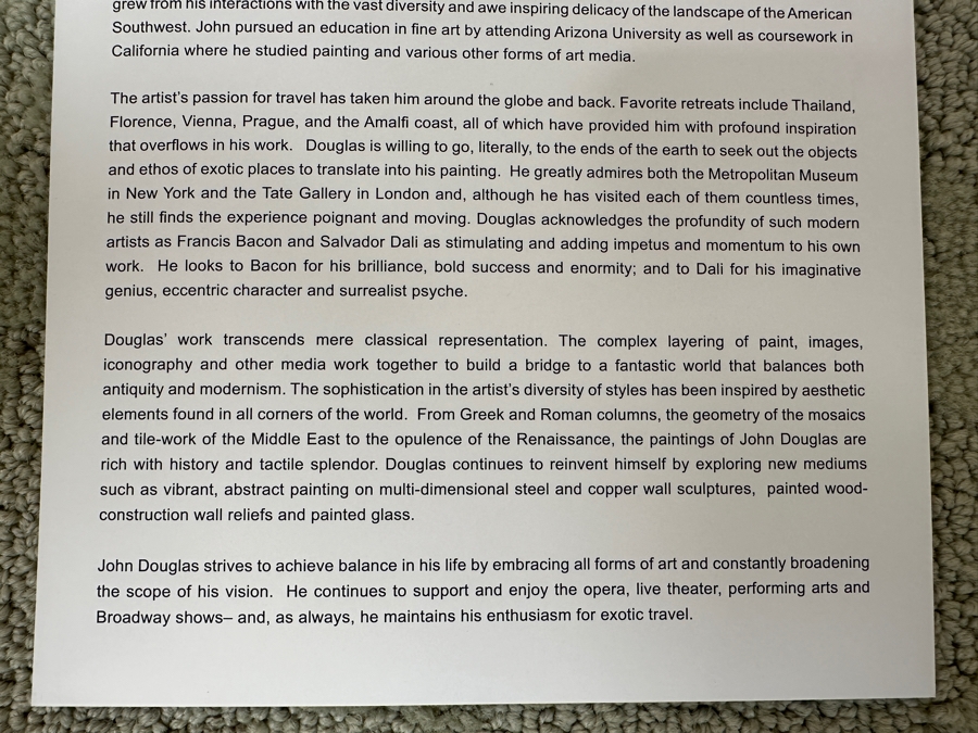 Just Added - John Douglas (American, 21st Century) Mixed-Media Abstract Modernist Painting On Canvas Titled 'Mystere' 69' X 51' Framed 71.5' X 53.5' Estimate $6,000-$9,000 [Photo 19]