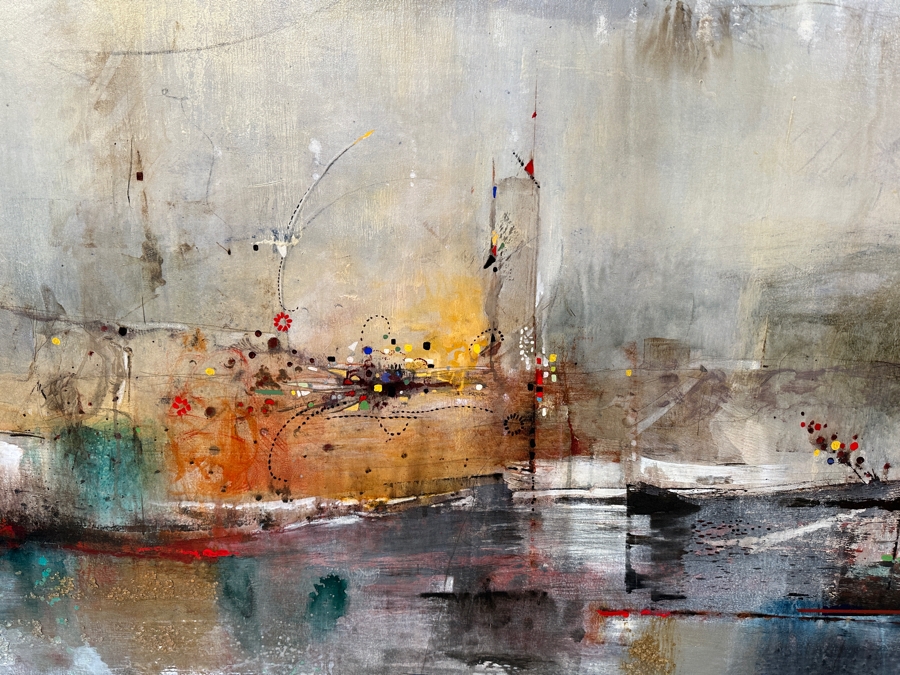 Just Added - John Douglas (American, 21st Century) Mixed-Media Abstract Modernist Painting On Canvas Titled 'Mystere' 69' X 51' Framed 71.5' X 53.5' Estimate $6,000-$9,000 [Photo 2]