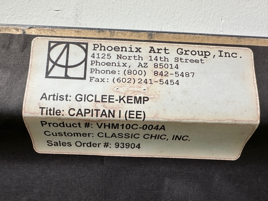 Just Added - Kemp Abstract Modernist Giclee Print On Canvas Titled 'Capitan I' Signed Lower Right 38' X 51' Framed 43.5' X 56.5' Estimate $1,000-$1,500 [Photo 14]