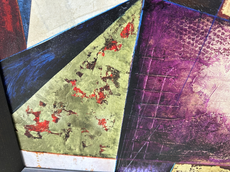 Just Added - Drew Etienne (American Twenty-First Century) Abstract Acrylic on Canvas Titled: 'Spatial Event' 41” X 41” [Photo 4]