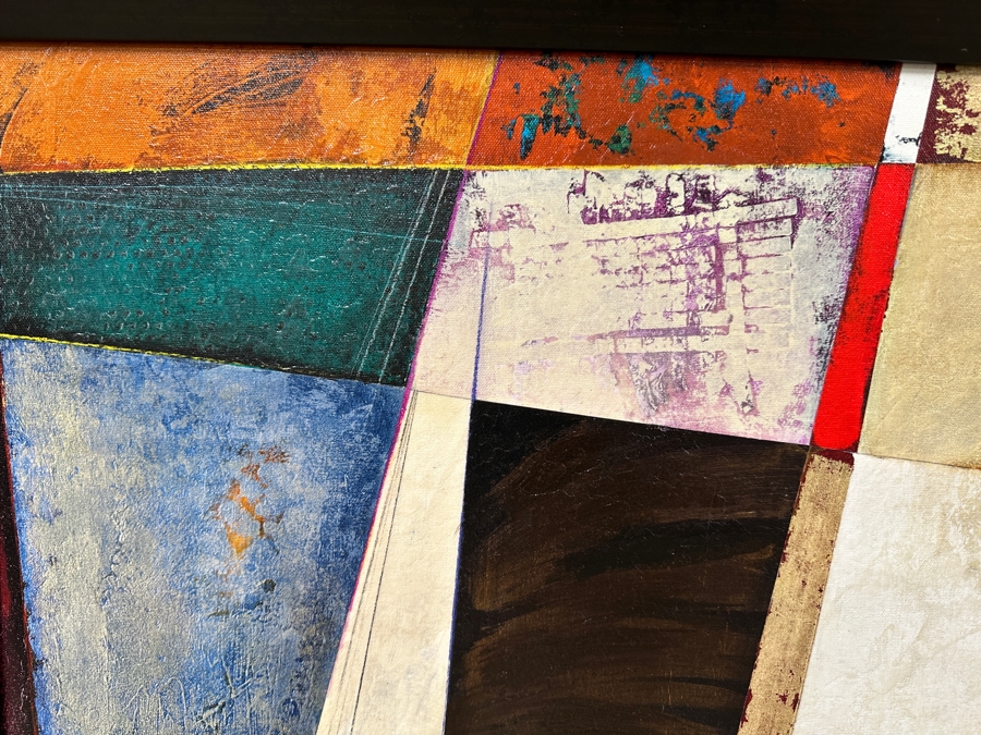 Just Added - Drew Etienne (American Twenty-First Century) Abstract Acrylic on Canvas Titled: 'Spatial Event' 41” X 41” [Photo 2]