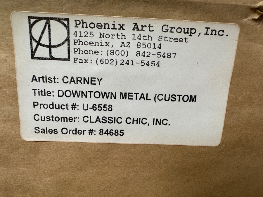Just Added - Dennis Carney (American, b. 1960) Abstract Painting on Canvas Titled 'Downtown Metal' Signed Lower Right 49” X 40' Estimate $3,000-$4,000 [Photo 8]