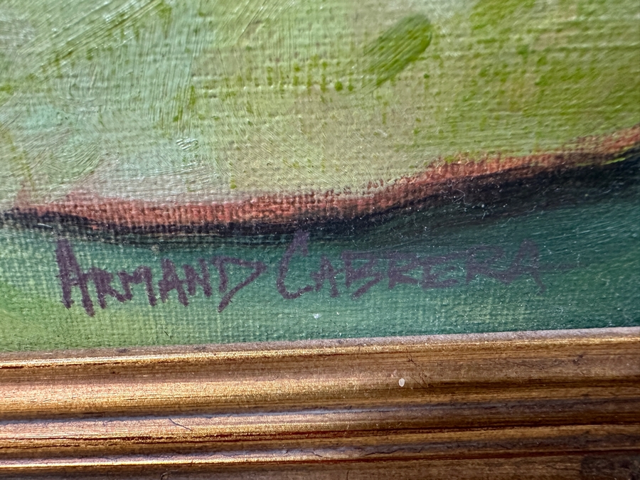 Just Added - Armand Cabrera (American, B. 1955) Oil On Canvas Titled 'Lily Pond' Signed Bottom Right 24' x 30' Framed: 37.5' x 32.5' [Photo 7]