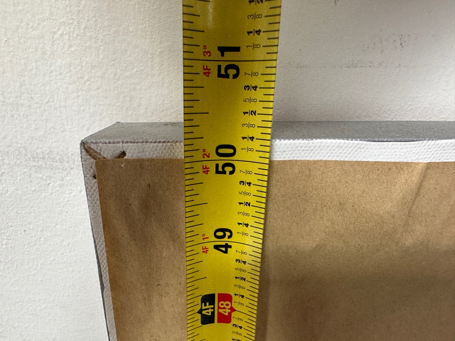 Dennis Carney (American, B. 1960) Abstract Giclee On Canvas Titled: 'Tumbling' Signed Bottom Right Framing: Thin, Silver-Painted Frame 49'W x 40”H  [Photo 19]