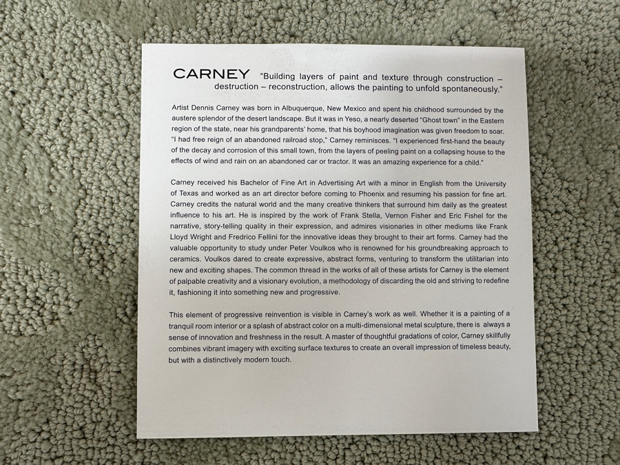 Dennis Carney (American, B. 1960) Abstract Giclee On Canvas Titled: 'Tumbling' Signed Bottom Right Framing: Thin, Silver-Painted Frame 49'W x 40”H  [Photo 15]