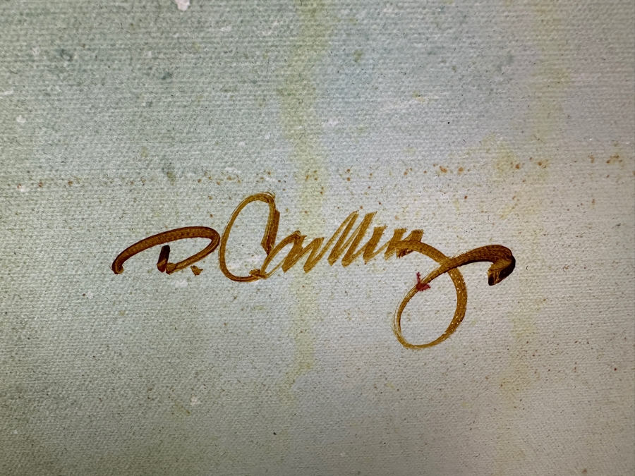 Dennis Carney (American, B. 1960) Abstract Giclee On Canvas Titled: 'Tumbling' Signed Bottom Right Framing: Thin, Silver-Painted Frame 49'W x 40”H  [Photo 8]