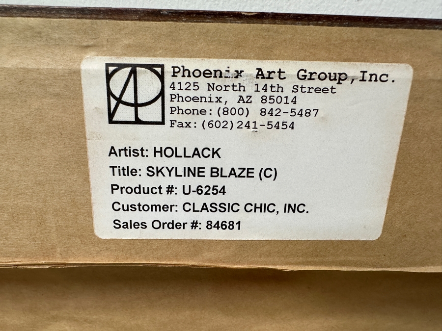 Jennifer Hollack Raboin (American, Twentieth-Twenty-First Century) Abstract Acrylic On Metal Titled: 'Skyline Blaze' 86' x 38' [Photo 8]