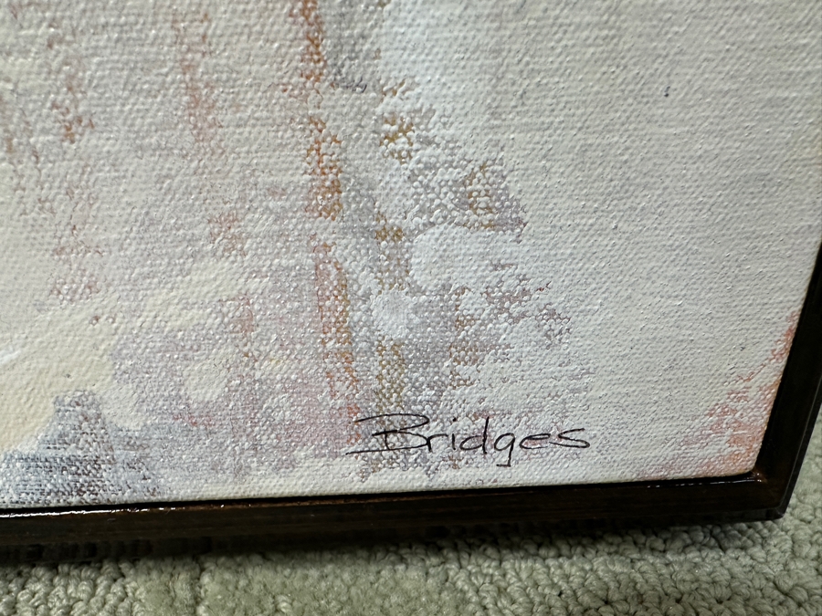 Rebecca Bridges Rice (American, Twenty-First Century) Abstract Acrylic On Canvas Titled: 'Color Pop' Signed Bottom Right 62'W x 33'H [Photo 7]