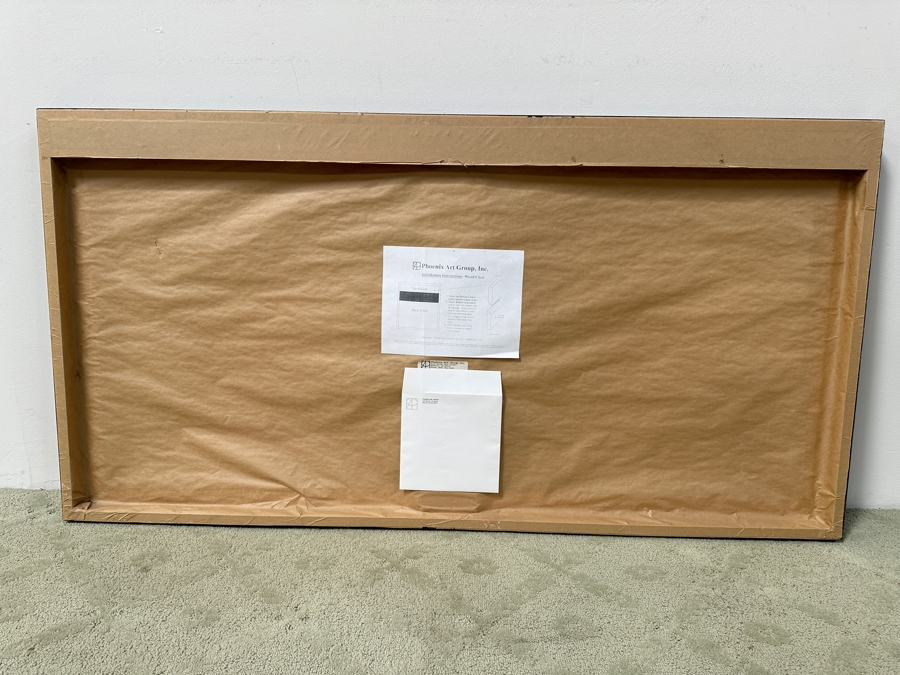 Rebecca Bridges Rice (American, Twenty-First Century) Abstract Acrylic On Canvas Titled: 'Color Pop' Signed Bottom Right 62'W x 33'H [Photo 8]