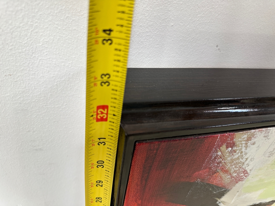 Rebecca Bridges Rice (American, Twenty-First Century) Abstract Acrylic On Canvas Titled: 'Color Pop' Signed Bottom Right 62'W x 33'H [Photo 14]