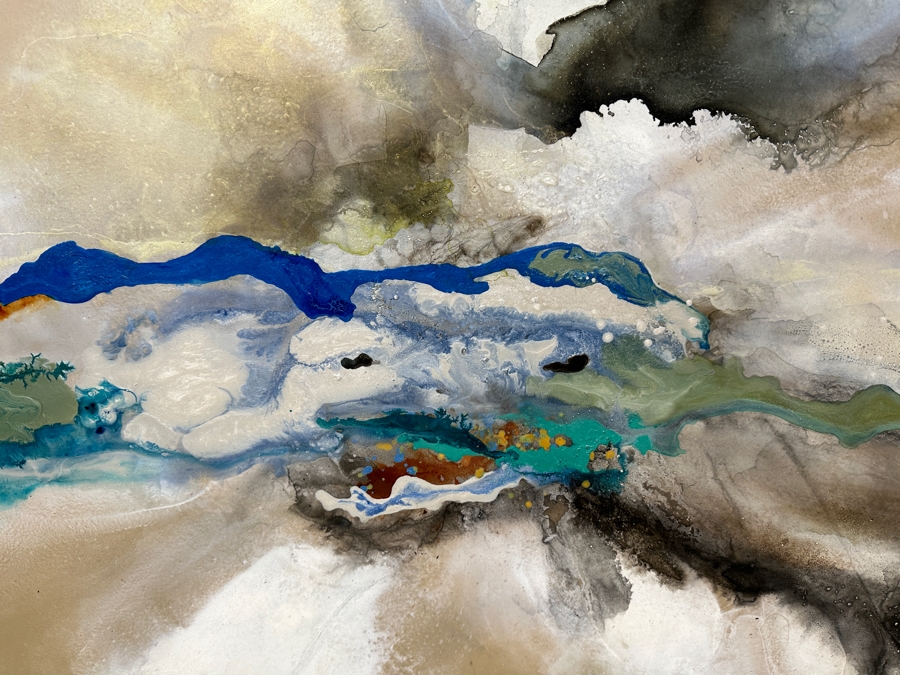 John Douglas (American, Twentieth-Twenty-First Century) Mixed Media on Board with Thin Silver Frame Titled: 'Orion' 78' x 44” Estimate $6,000-$9,000 [Photo 2]