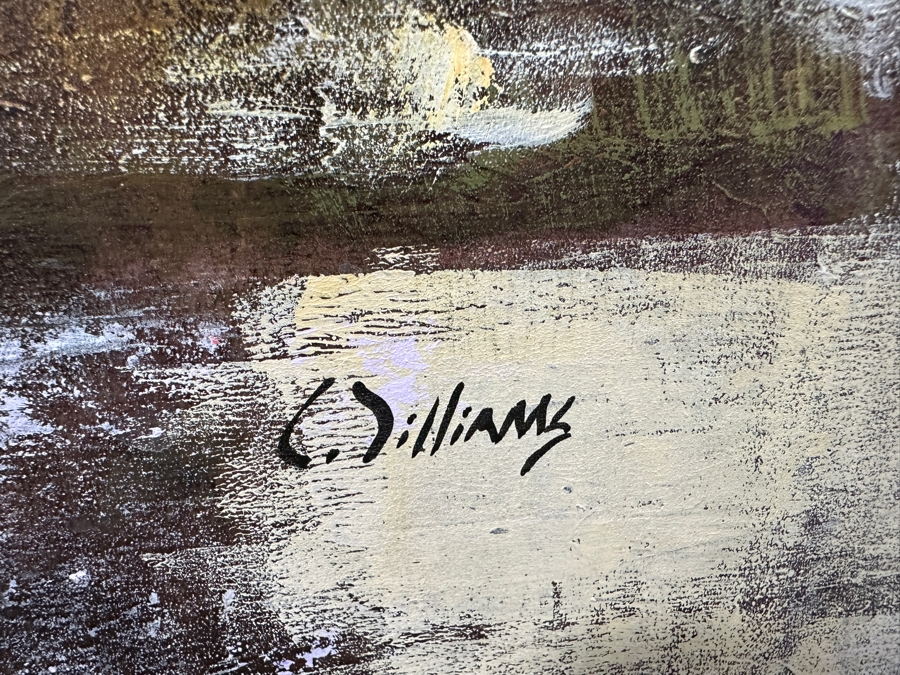  Mixed Media On Canvas Titled 'Purple Sky' Signed Bottom Right, “Williams” (Artist Unidentified) 50' x 38” [Photo 5]