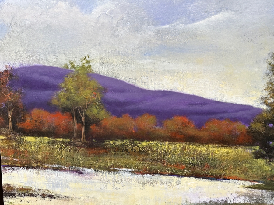  Mixed Media On Canvas Titled 'Purple Sky' Signed Bottom Right, “Williams” (Artist Unidentified) 50' x 38” [Photo 4]