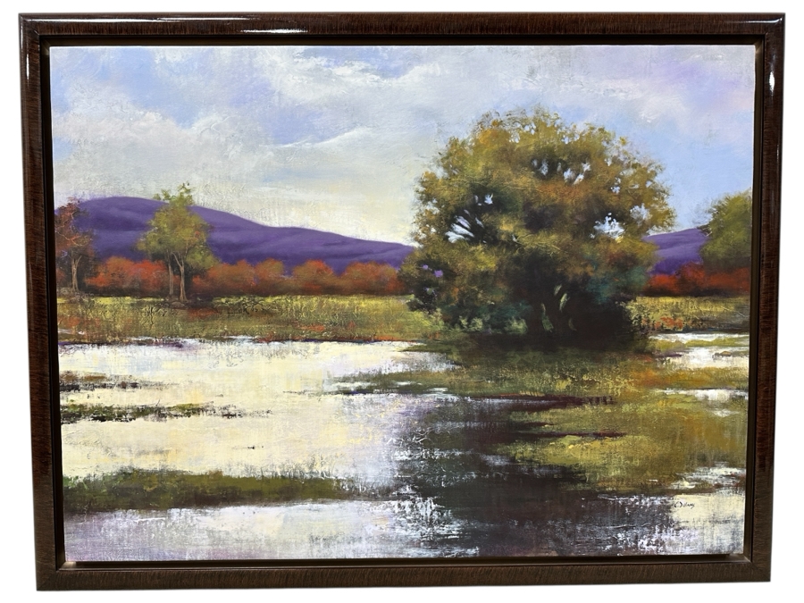  Mixed Media On Canvas Titled 'Purple Sky' Signed Bottom Right, “Williams” (Artist Unidentified) 50' x 38”