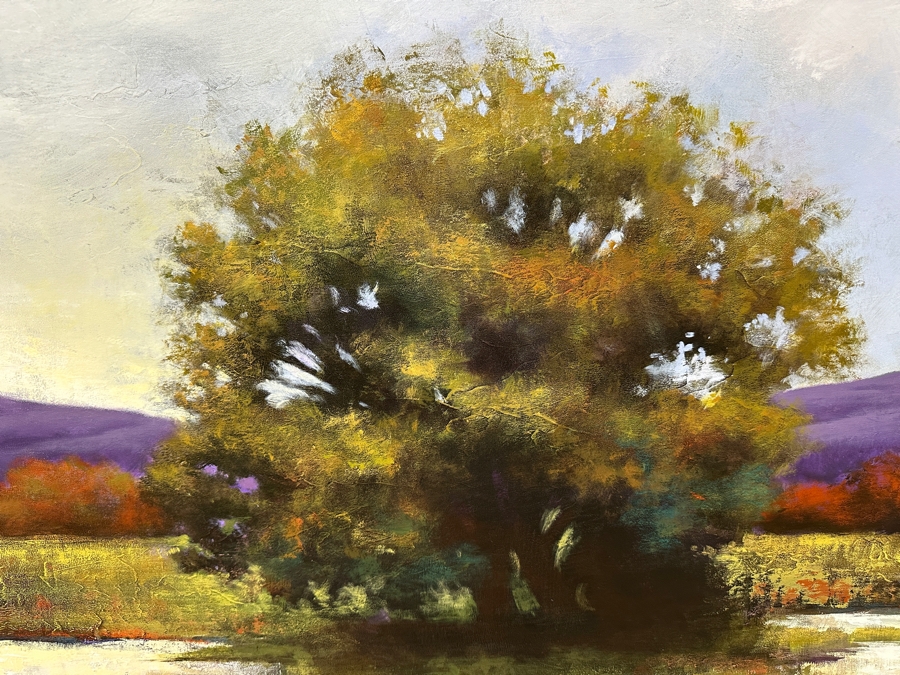  Mixed Media On Canvas Titled 'Purple Sky' Signed Bottom Right, “Williams” (Artist Unidentified) 50' x 38” [Photo 2]