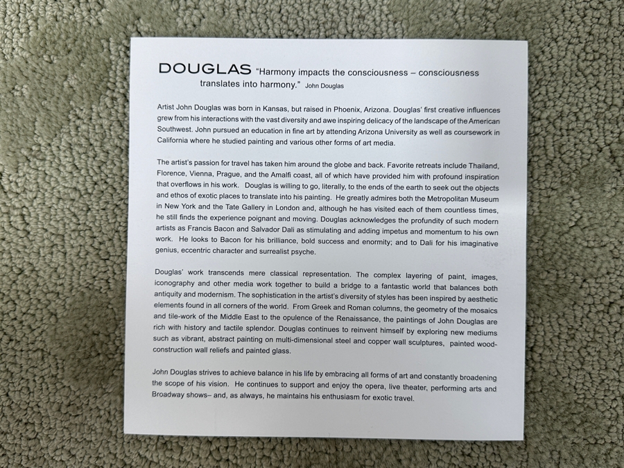 John Douglas (American, Twentieth-Twenty-First Century) Mixed Media On Metal with Resin Titled 'Deco Jewel' 43” x 43” [Photo 12]