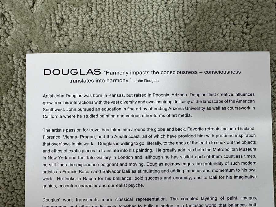 John Douglas (American, Twentieth-Twenty-First Century) Mixed Media On Metal with Resin Titled 'Deco Jewel' 43” x 43” [Photo 13]