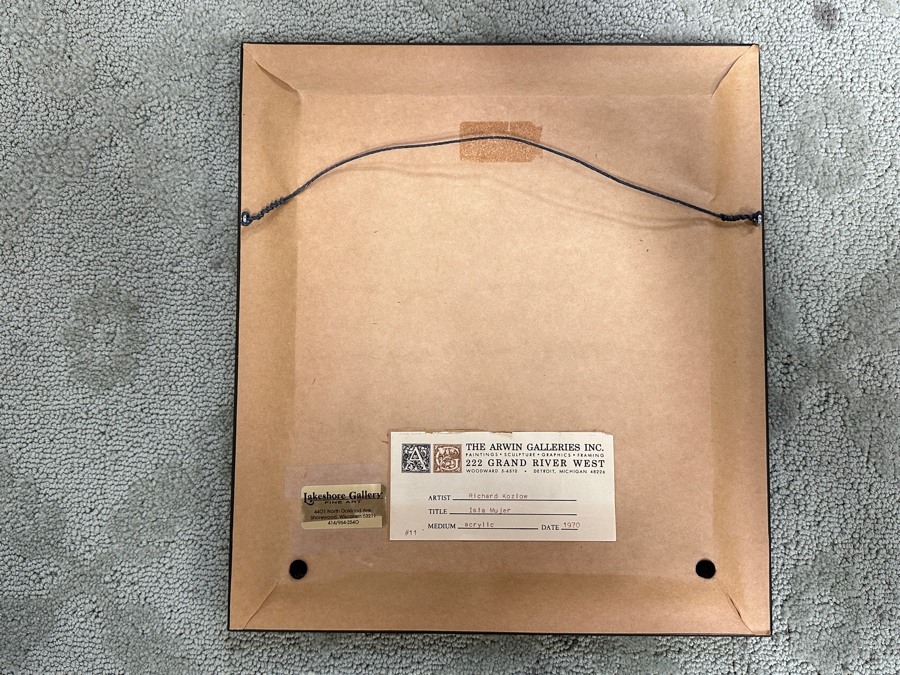 Richard Kozlow (American, 1926-2008) Acrylic on Canvas Titled 'Isla Mujer' 1970 7' x 9' Framed: 12.5' x 14' [Photo 8]