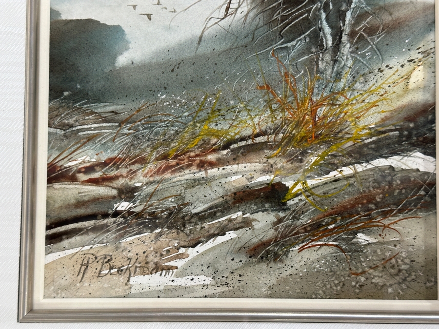 Robert Beckmann (American, b. 1942) Abstract Watercolor on Paper Signed Bottom Left 7.5' x 8' Framed: 16' x 18.5' [Photo 4]