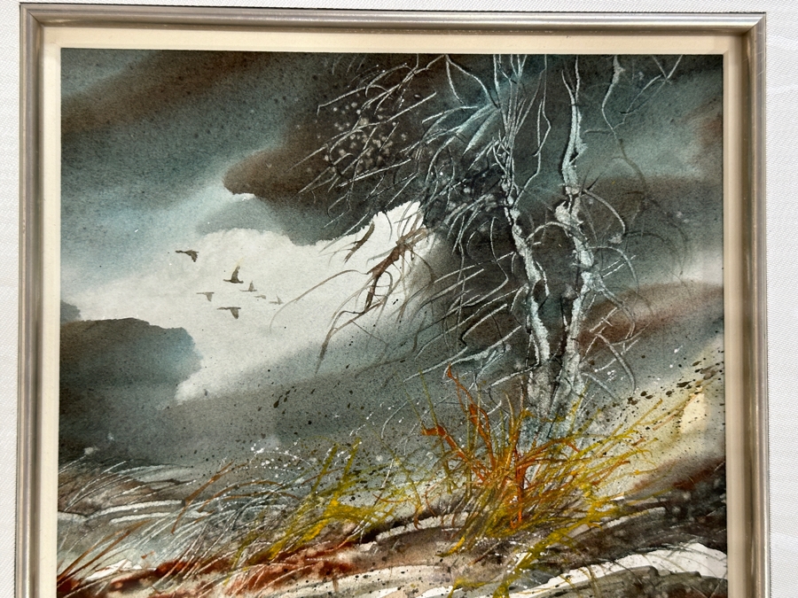 Robert Beckmann (American, b. 1942) Abstract Watercolor on Paper Signed Bottom Left 7.5' x 8' Framed: 16' x 18.5' [Photo 3]