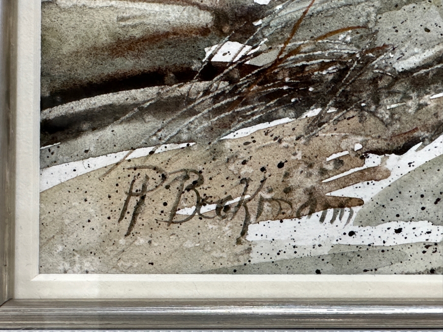 Robert Beckmann (American, b. 1942) Abstract Watercolor on Paper Signed Bottom Left 7.5' x 8' Framed: 16' x 18.5' [Photo 5]