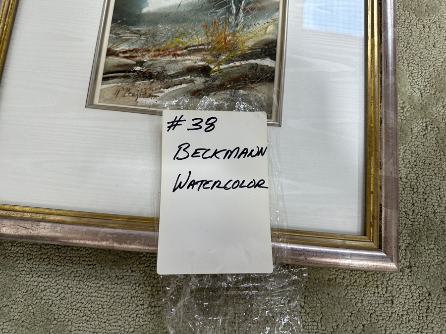 Robert Beckmann (American, b. 1942) Abstract Watercolor on Paper Signed Bottom Left 7.5' x 8' Framed: 16' x 18.5' [Photo 11]