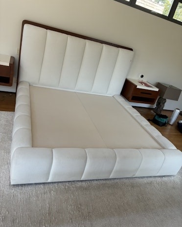 Just Added - Kreiss Malibu Upholstered King Size Bed With French Walnut Stain Finish On Frame (Includes Mattress) Retails $9,250 [Photo 3]