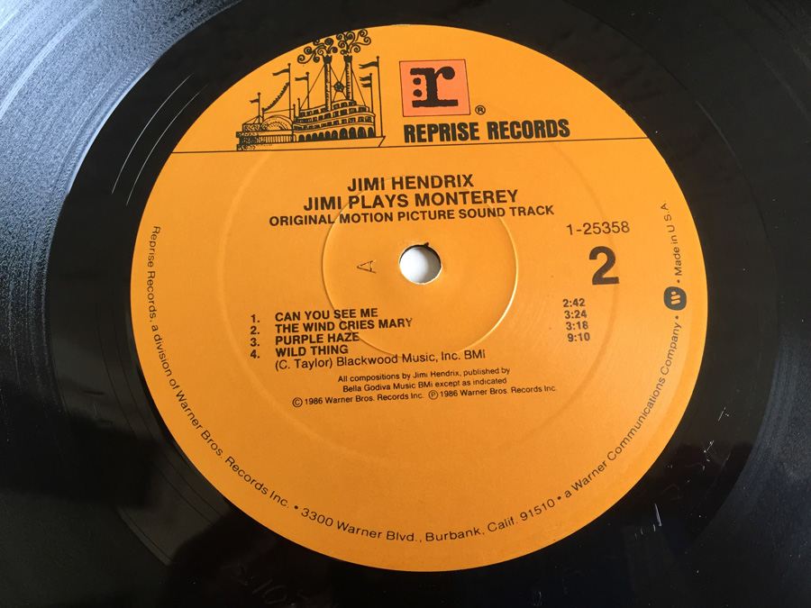 Jimi Hendrix ‎- Jimi Plays Monterey - Reprise Records ‎- 25358-1