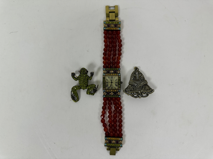Heidi Daus Jewelry: (1) Quartz Watch And (2) Brooches Pins [Photo 7]