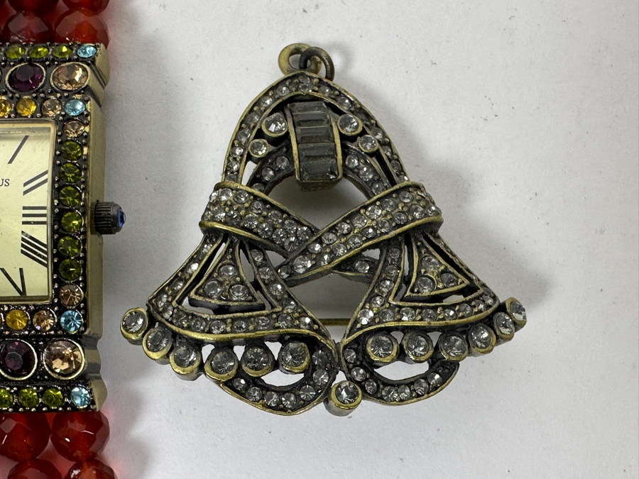 Heidi Daus Jewelry: (1) Quartz Watch And (2) Brooches Pins [Photo 3]