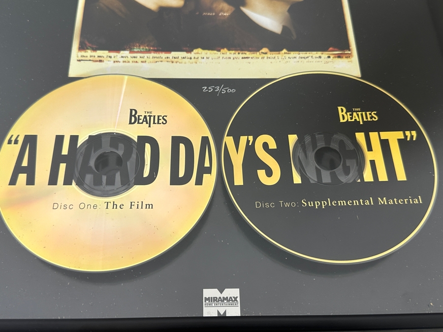 Limited Edition Miramax Collector's Series Shadowbox Framed The Beatles 'A Hard Day's Night' Limited Edition Commemorative Lithograph With Movie Dvds Numbered 253 Of 500 13' X 16' [Photo 6]