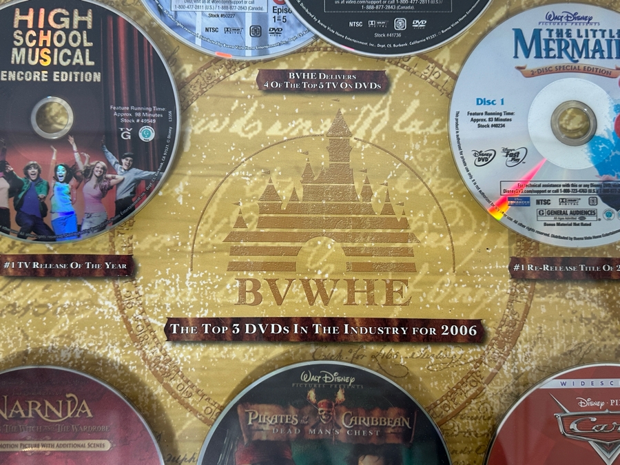 Buena Vista Home Entertainment Limited Edition Commemorative Numbered 123/500 With Dvds Of Disney Pixar Cars, Walt Disney's Pirates Of The Caribbean, The Chronicles Of Narnia, The Little Mermaid, High School Musical, Lost & Grey's Anatomy 18.5 X 19.5 [Photo 12]