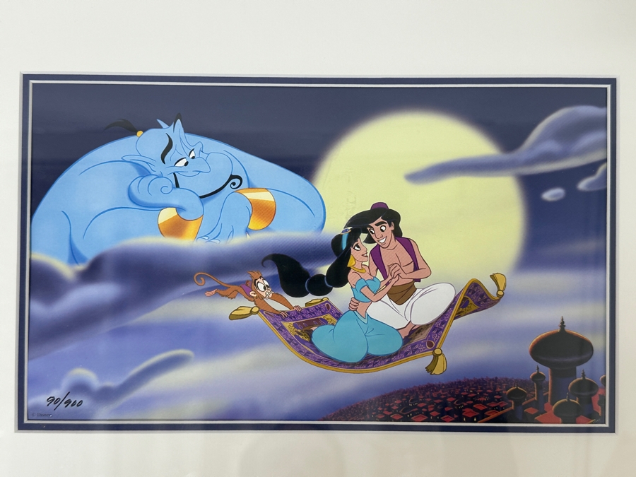 Limited Edition Walt Disney Aladdin Special Edition Lithograph Numbered 90 Of 900 10 X 9 [Photo 2]