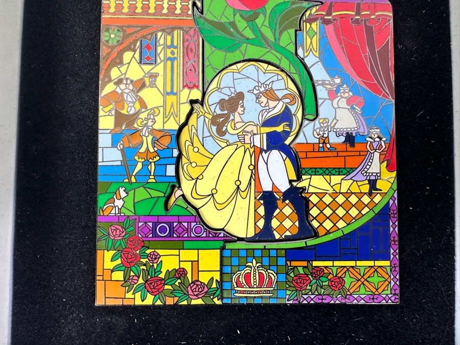 Limited Edition 2002 Platinum Release Walt Disney's Beauty And The Beast Special Edition Puzzle Trading Pin Set Numbered 4,162 Of 5,000 With Original Box [Photo 4]