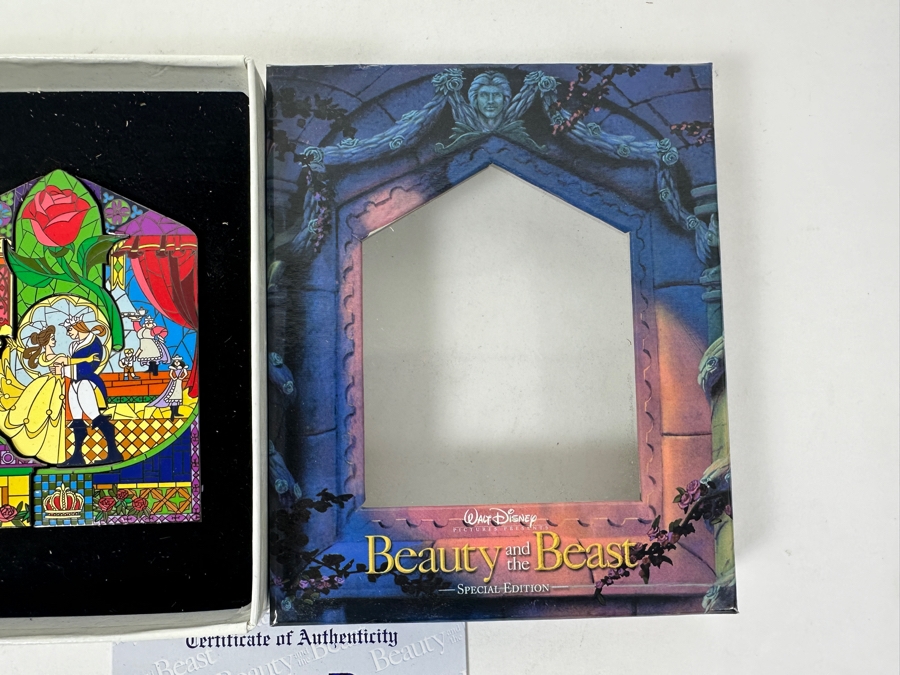 Limited Edition 2002 Platinum Release Walt Disney's Beauty And The Beast Special Edition Puzzle Trading Pin Set Numbered 4,162 Of 5,000 With Original Box [Photo 6]