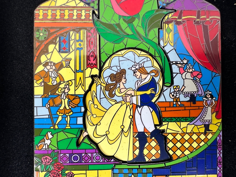 Limited Edition 2002 Platinum Release Walt Disney's Beauty And The Beast Special Edition Puzzle Trading Pin Set Numbered 4,162 Of 5,000 With Original Box [Photo 3]