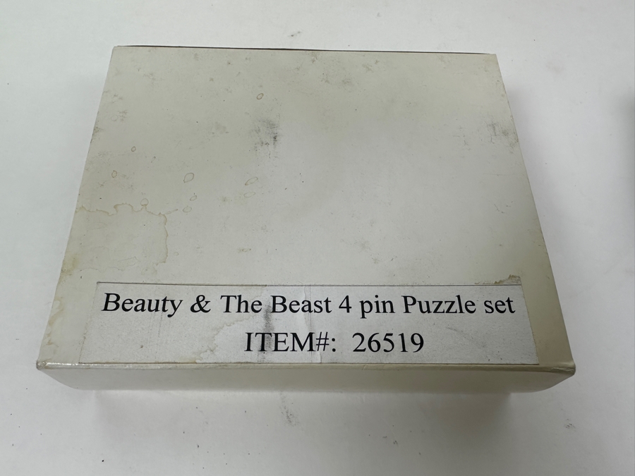 Limited Edition 2002 Platinum Release Walt Disney's Beauty And The Beast Special Edition Puzzle Trading Pin Set Numbered 4,162 Of 5,000 With Original Box [Photo 8]
