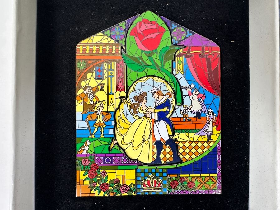 Limited Edition 2002 Platinum Release Walt Disney's Beauty And The Beast Special Edition Puzzle Trading Pin Set Numbered 4,162 Of 5,000 With Original Box [Photo 2]