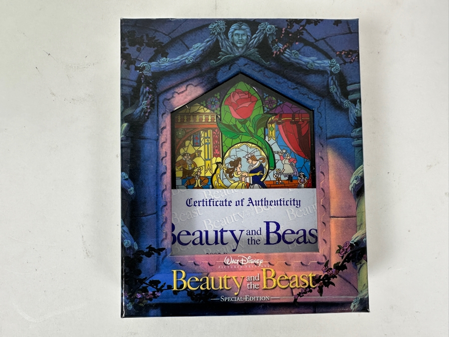 Limited Edition 2002 Platinum Release Walt Disney's Beauty And The Beast Special Edition Puzzle Trading Pin Set Numbered 4,162 Of 5,000 With Original Box [Photo 7]